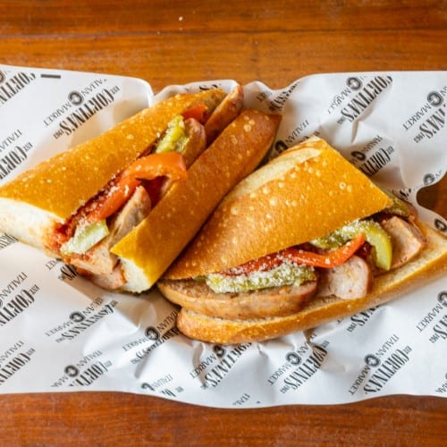 Sausage & Peppers Sandwich.