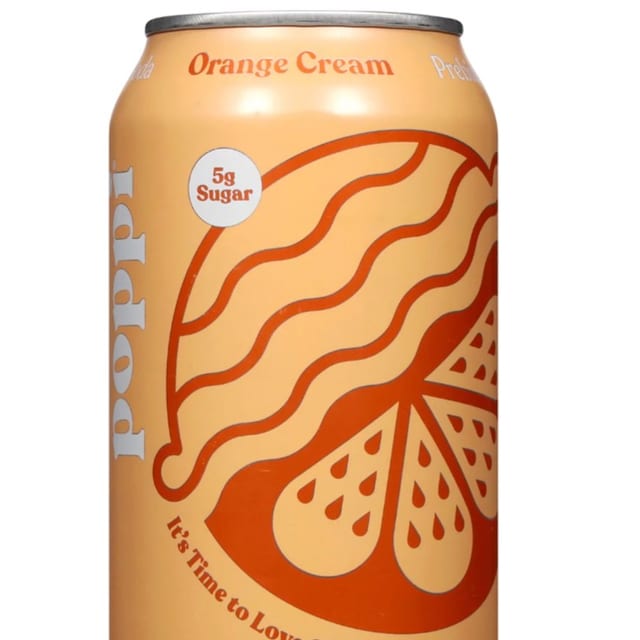 Poppi Prebiotic Soda - Orange Cream.